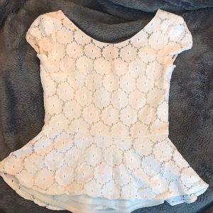 Flower Lace Peplum Shirt